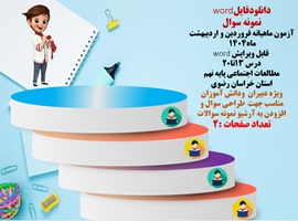 نمونه سوال آزمون ماهیانه فروردین و اردیبهشت ماه 1404  درس 13تا20  مطالعات اجتماعی نهم